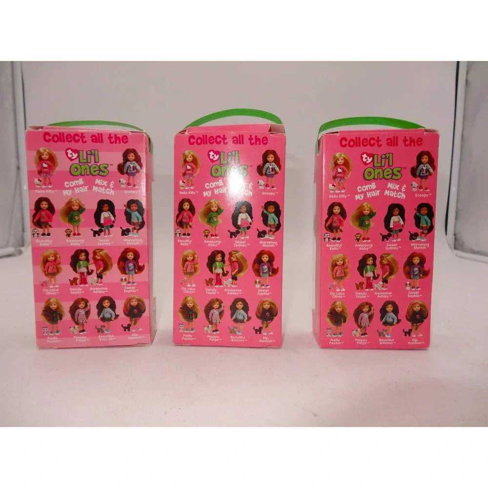 Ty‎ Li'l Ones Sweet Sophia Snoopy Awesome Abby Dolls with Original Boxes
